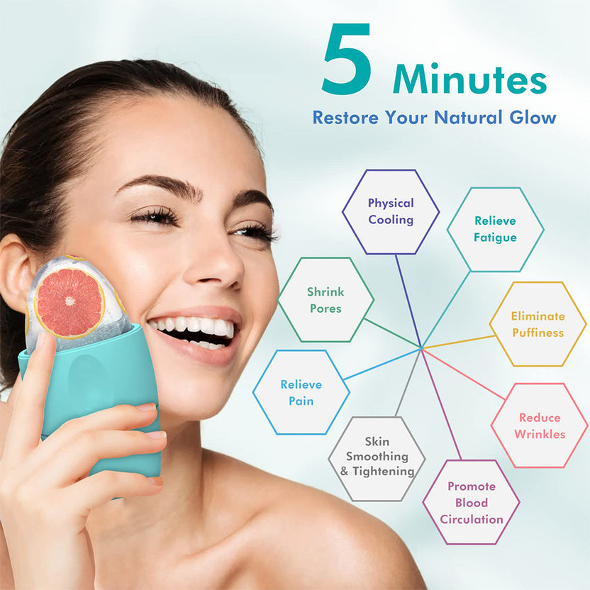 Massage face with silicone ice roller